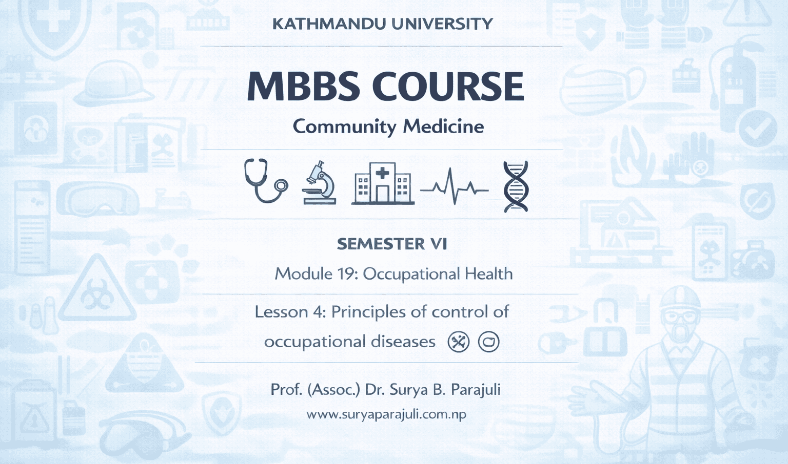 Principles of control of occupational diseases